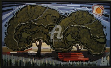 Pintura intitulada "Вlack River" por Vermishev, Obras de arte originais, Óleo
