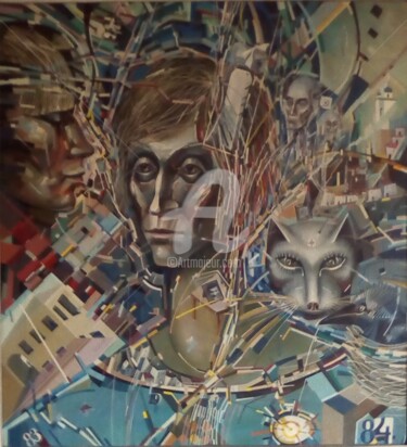 Malerei mit dem Titel "Сomposition 80-90-х…" von Vermishev, Original-Kunstwerk, Öl