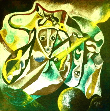 Painting titled ""Vi Nanvan" ou "Lut…" by Vernet Daljuste, Original Artwork, Oil
