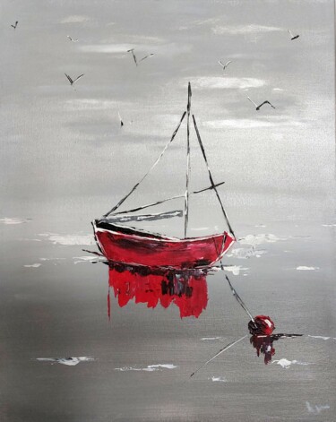 Peinture intitulée "Tableau bateau mode…" par Laurence Vernet, Œuvre d'art originale, Acrylique