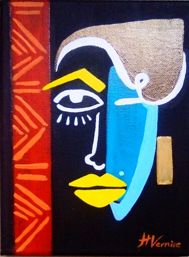 Schilderij getiteld "Awa" door Vernise Haddad, Origineel Kunstwerk, Acryl