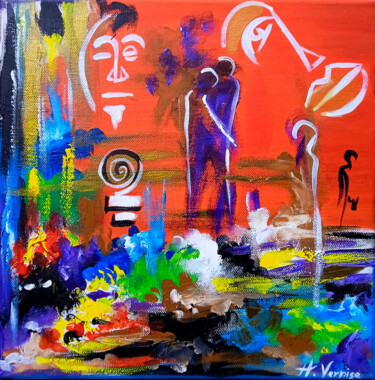Painting titled "L'explosion En Amou…" by Vernise Haddad, Original Artwork, Acrylic