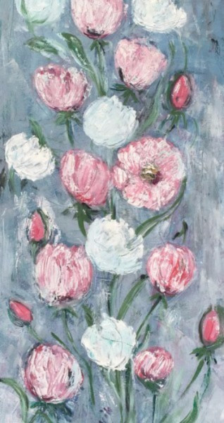 Painting titled "Roses" by E Vernyik Art, Original Artwork, Oil
