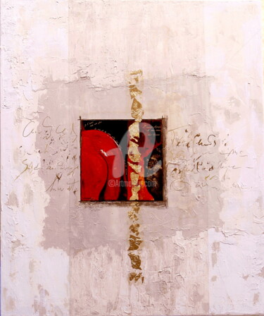 Картина под названием "Art brut N°1" - Vero Becker, Подлинное произведение искусства, Масло Установлен на Деревянная рама дл…