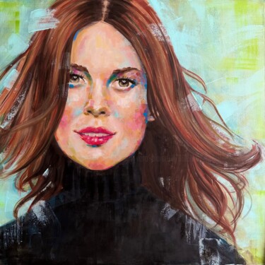 Schilderij getiteld "Portrait féminin -…" door Véro Blaise, Origineel Kunstwerk, Acryl