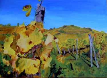 Peinture intitulée "L'or des vignobles…" par Véronique Faivre, Œuvre d'art originale, Acrylique