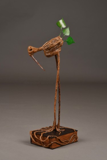 Скульптура под названием "Culture de nature" - Véro Lombard, Подлинное произведение искусства, Дерево