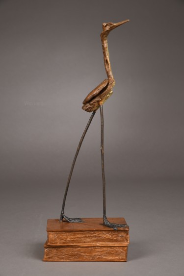 Sculpture intitulée "La gardienne des fe…" par Véro Lombard, Œuvre d'art originale, Bois