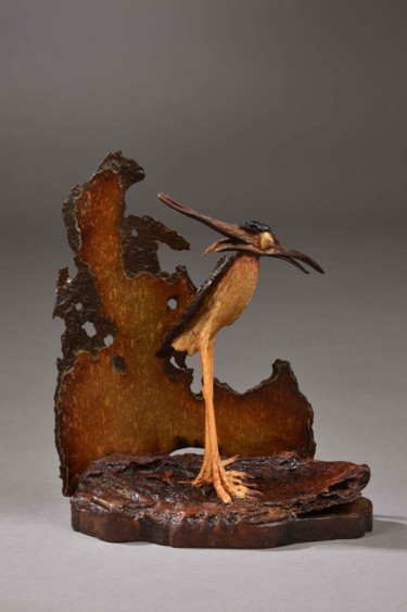 Sculpture intitulée "Maître siffleur" par Véro Lombard, Œuvre d'art originale, Bois