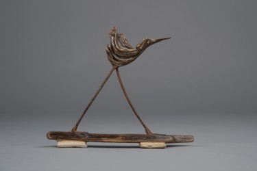 Skulptur mit dem Titel "Sprint" von Véro Lombard, Original-Kunstwerk, Holz