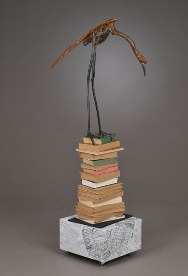 Sculpture titled "Ecritures" by Véro Lombard, Original Artwork, Wood