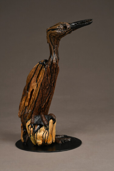 Скульптура под названием "Menace" - Véro Lombard, Подлинное произведение искусства, Дерево