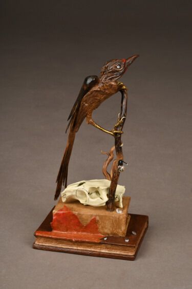 Skulptur mit dem Titel "Le temps qui passe" von Véro Lombard, Original-Kunstwerk, Holz