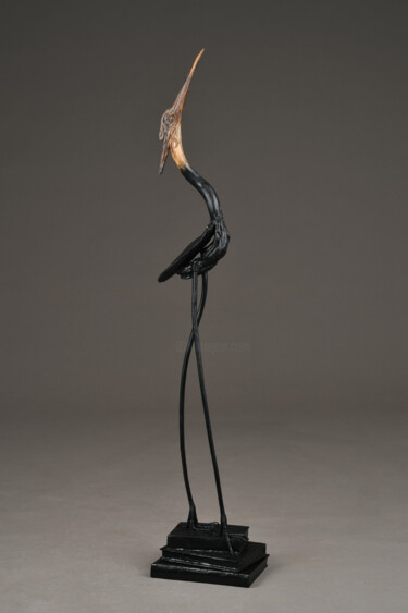 Escultura intitulada "La Page Noire" por Véro Lombard, Obras de arte originais, Madeira