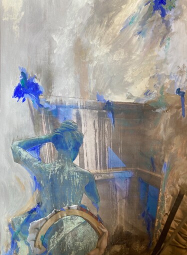 Peinture intitulée "Dos bleu" par Vero Masque, Œuvre d'art originale, Acrylique Monté sur Carton