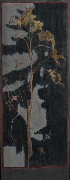 Painting titled "Дрозды -Рябинники" by Veronika Fokina, Original Artwork, Oil