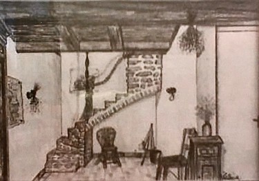 Dessin intitulée "Île de Ré" par Victoria, Œuvre d'art originale, Crayon