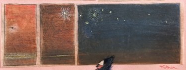 Tekening getiteld "Étoiles du désert" door Victoria, Origineel Kunstwerk, Pastel