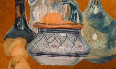 Disegno intitolato "La jatte de fruits" da Victoria, Opera d'arte originale, Pastello