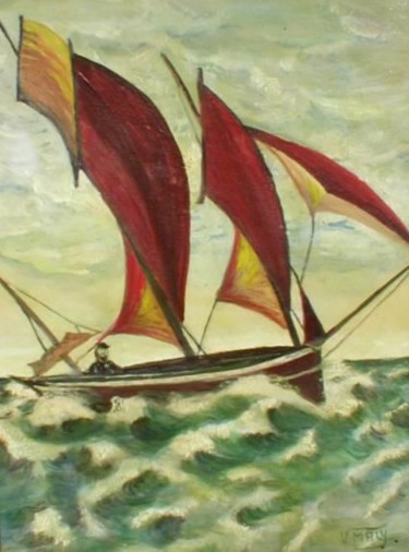 Peinture intitulée "voilier" par Veronique Maly, Œuvre d'art originale