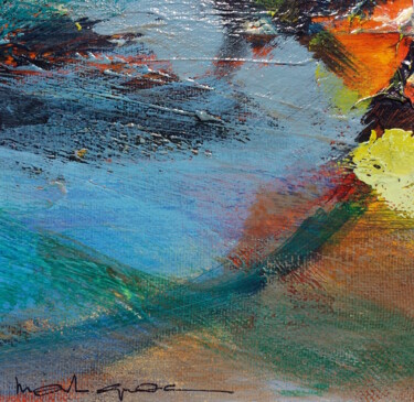 Peinture intitulée "Vague soleil coucha…" par Véronic Martignac, Œuvre d'art originale, Acrylique