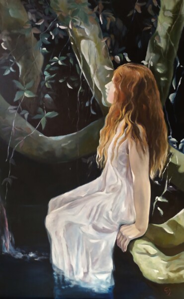 Il mio letto è il tuo giardino Painting titled "Il mio letto è il t…" by Veronica Ciccarese, Original Art, Oil