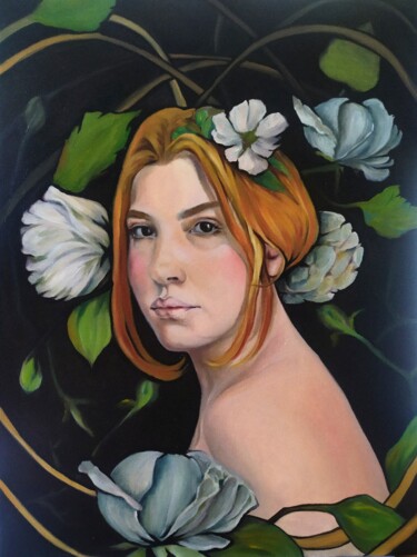 Painting titled "Flora" by Veronica Ciccarese, Original Artwork, Oil