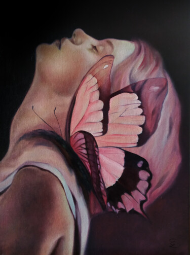 绘画 标题为“Una farfalla sulla…” 由Veronica Ciccarese, 原创艺术品, 油