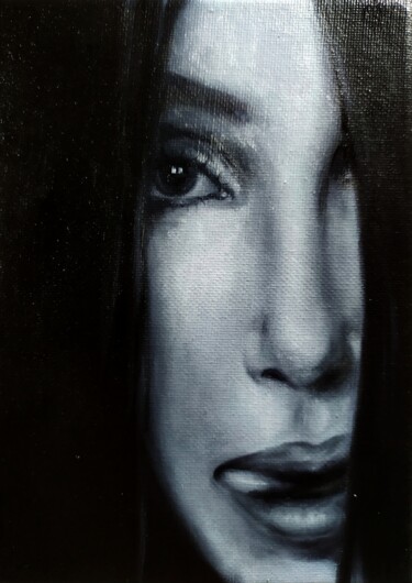 Painting titled "Portrait of "Cher"" by Veronica Ciccarese, Original Artwork, Oil