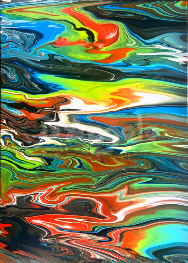 Painting titled "Reflections on the…" by Veronica D´Angelo, Original Artwork, Pigments Mounted on Wood Stretcher frame