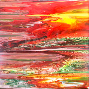 Painting titled "French sunset" by Veronica D´Angelo, Original Artwork, Pigments Mounted on Wood Stretcher frame