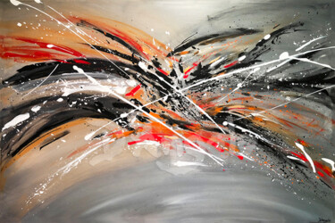 Картина под названием "Fire waves" - Veronica D´Angelo, Подлинное произведение искусства, Пигменты Установлен на Деревянная…
