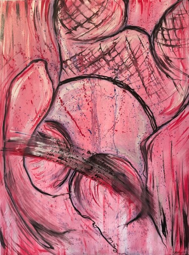 Картина под названием "Woman in stocking" - Veronica Rondine, Подлинное произведение искусства, Масло Установлен на Деревянн…