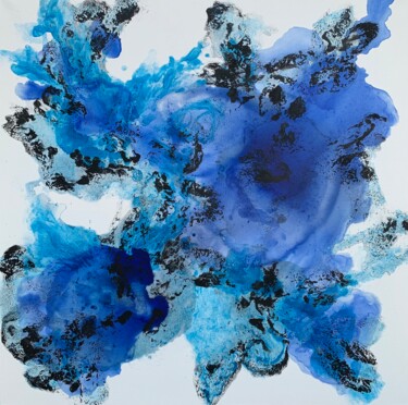 Pittura intitolato "Blue Flame 10" da Veronica Vilsan, Opera d'arte originale, Acrilico Montato su Telaio per barella in leg…
