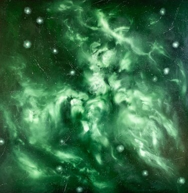 Malarstwo zatytułowany „Interstellar 4” autorstwa Veronica Vilsan, Oryginalna praca, Olej Zamontowany na Drewniana rama noszy