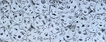 Картина под названием "Expressions 3" - Veronica Vilsan, Подлинное произведение искусства, Акрил Установлен на Деревянная ра…