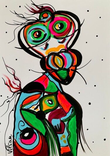 Картина под названием "Friends 83" - Veronica Vilsan, Подлинное произведение искусства, Акрил