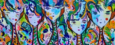 Картина под названием "Free Spirits 16" - Veronica Vilsan, Подлинное произведение искусства, Акрил