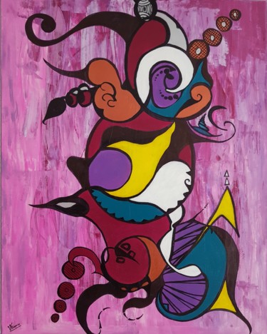 Malerei mit dem Titel "Lucky" von Veronique Barrio, Original-Kunstwerk, Acryl