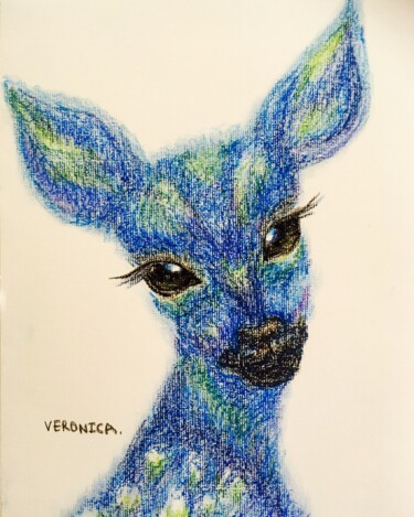 Peinture intitulée "Deer from the sea" par Vsy, Œuvre d'art originale, Huile