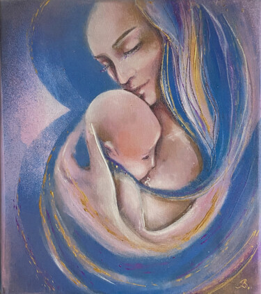 Картина под названием "Lullaby" - Veronika Kunavina, Подлинное произведение искусства, Акрил Установлен на Деревянная рама д…