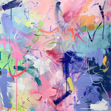 Arts numériques intitulée "Colorful Abstract A…" par Veronika Obushikhina, Œuvre d'art originale, Image générée par l'IA