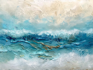 Digital Arts titled "Abstract seascape p…" by Veronika Obushikhina, Original Artwork, AI generated image