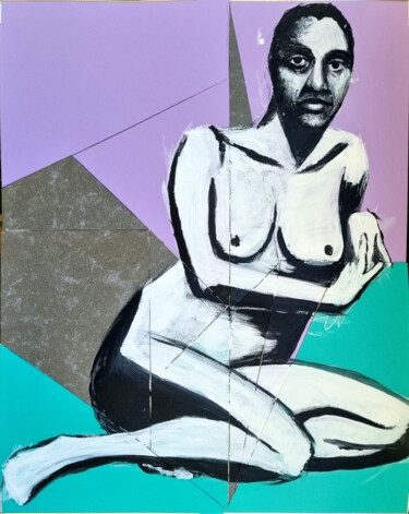Pintura titulada "Nude I" por Veronika Posta, Obra de arte original, Acrílico Montado en Panel de madera