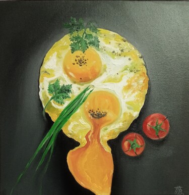 Картина под названием "Королева яичница" - Veronika Поздова, Подлинное произведение искусства, Масло Установлен на Деревянна…