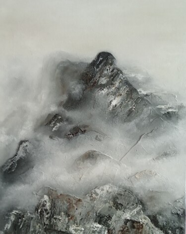 Malarstwo zatytułowany „Горный туман” autorstwa Veronika Поздова, Oryginalna praca, Olej Zamontowany na Drewniana rama noszy