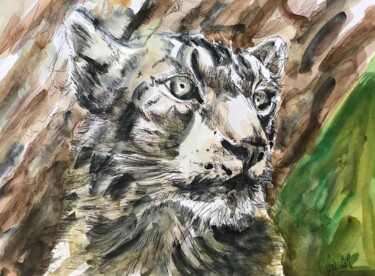 Painting titled "Leopard" by Véronika Saille, Original Artwork
