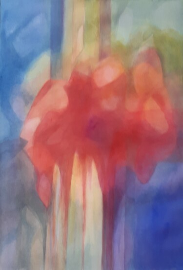 Painting titled "Blüte" by Veronika Strobel, Original Artwork, Watercolor