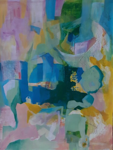 Malerei mit dem Titel "Frühling in Pastell" von Veronika Strobel, Original-Kunstwerk, Acryl