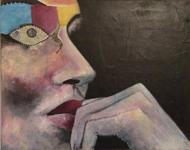 Painting titled "Silence" by Véronique Abram (VAB), Original Artwork, Acrylic